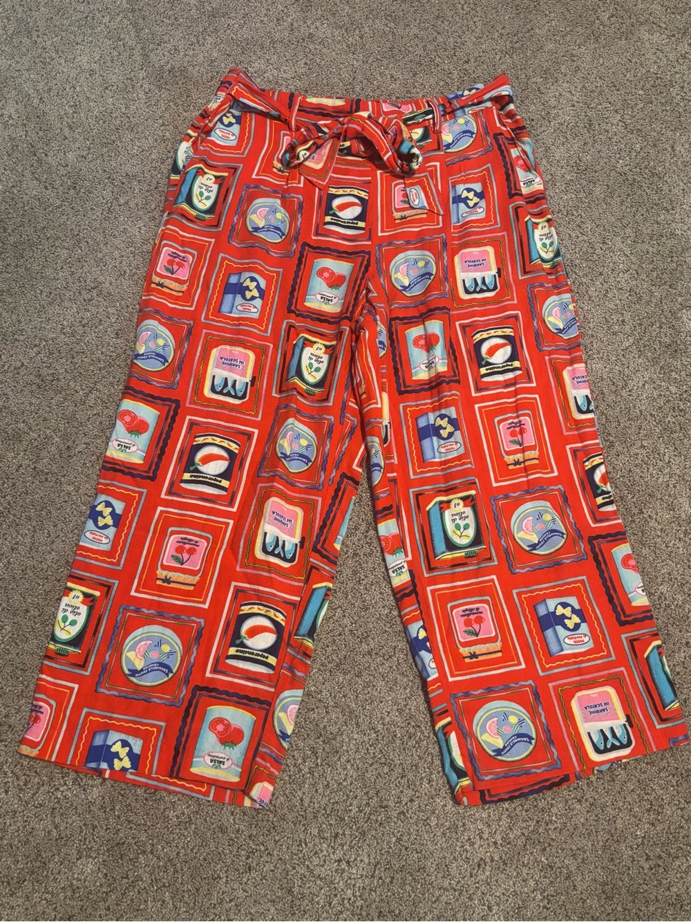 Women's Red Food Patterned Pants